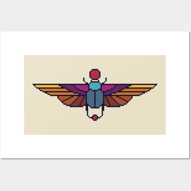 Pixel Scarab Wall Art by Drin